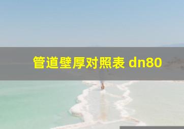 管道壁厚对照表 dn80